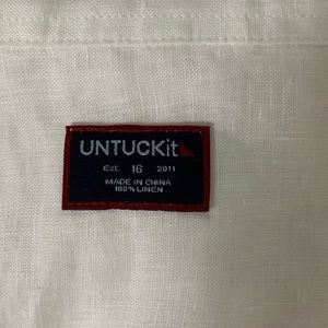 UNTUCKit Tops - UNTUCKit | White Linen Button-up Blouse SZ 16 UNTUCKit Tops - UNTUCKit | White Linen Button-up Blouse SZ 16